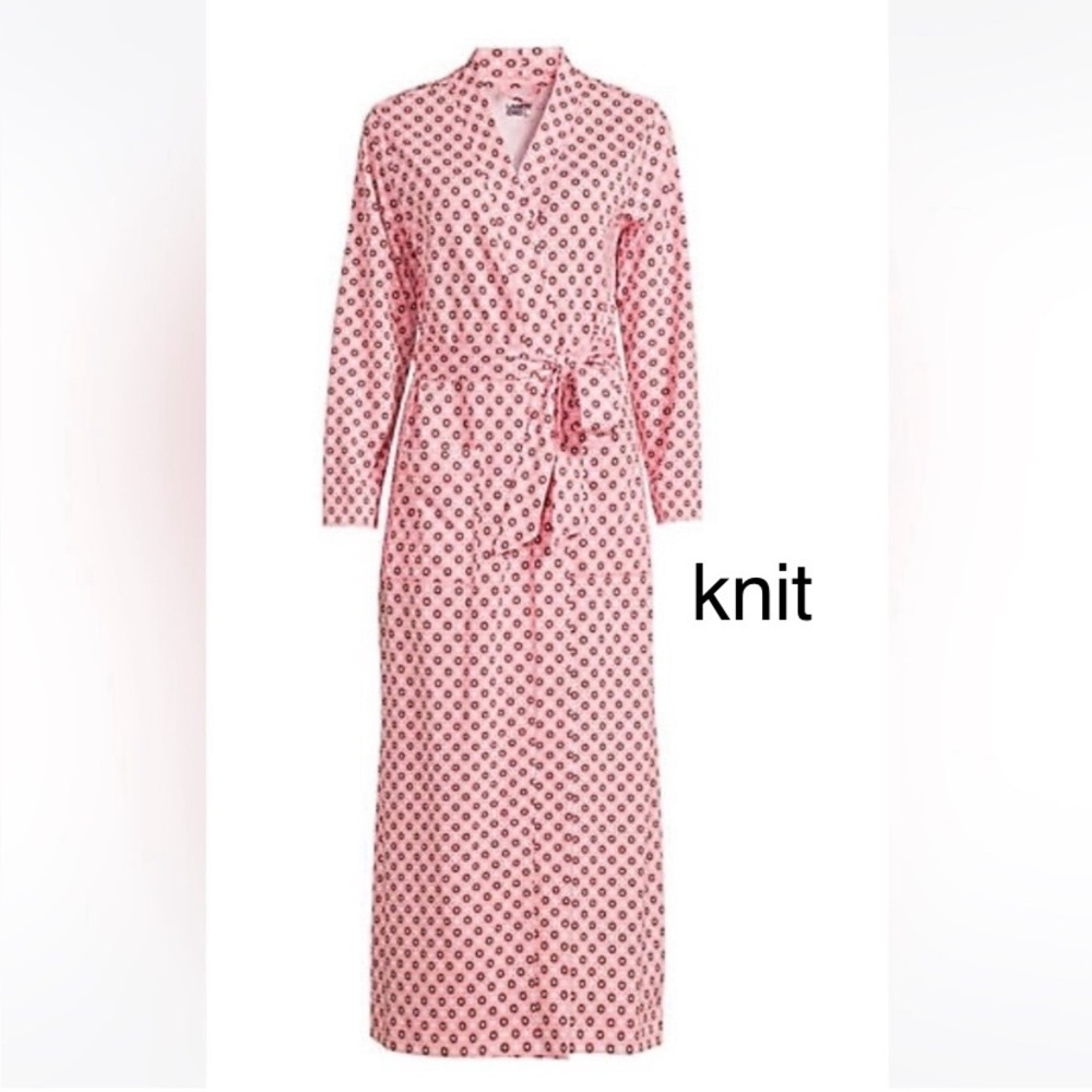 LANDSEND Robe Women's Cotton Long Sleeve Midcalf Robe Belted Tie Closure